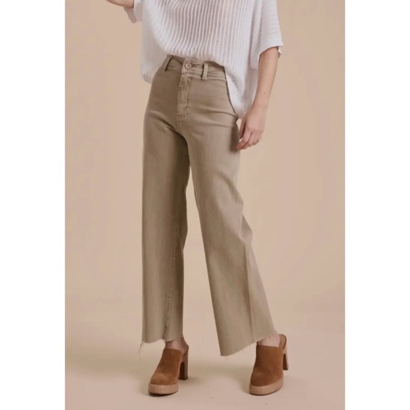 Miou Muse Denim - Miou Muse Mauve High Waisted Wide Leg Brown Jeans Sz L